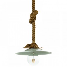 Φωτιστικό Κρεμαστό E27 230V Σχοινί με Λευκό καπέλο 4382-WH